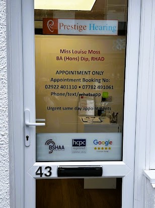 The Prestige Hearing audiology clinic in Cardiff at 43 Merthyr Rd, Whitchurch, Cardiff CF14 1DB