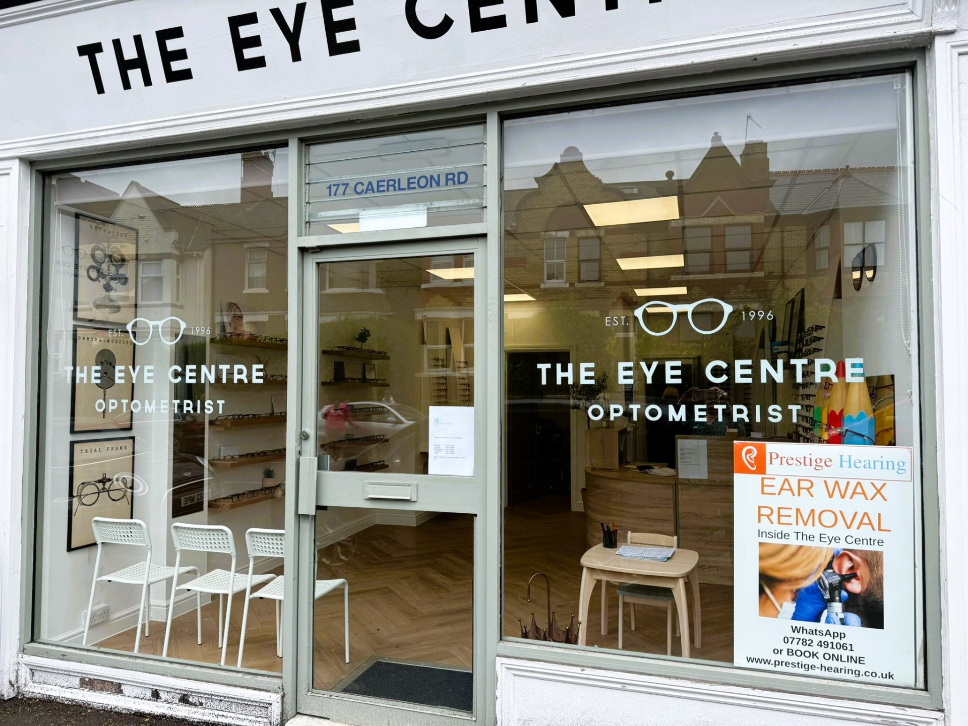 Prestige Hearing Newport — The Eye Centre storefront on Caerleon Road